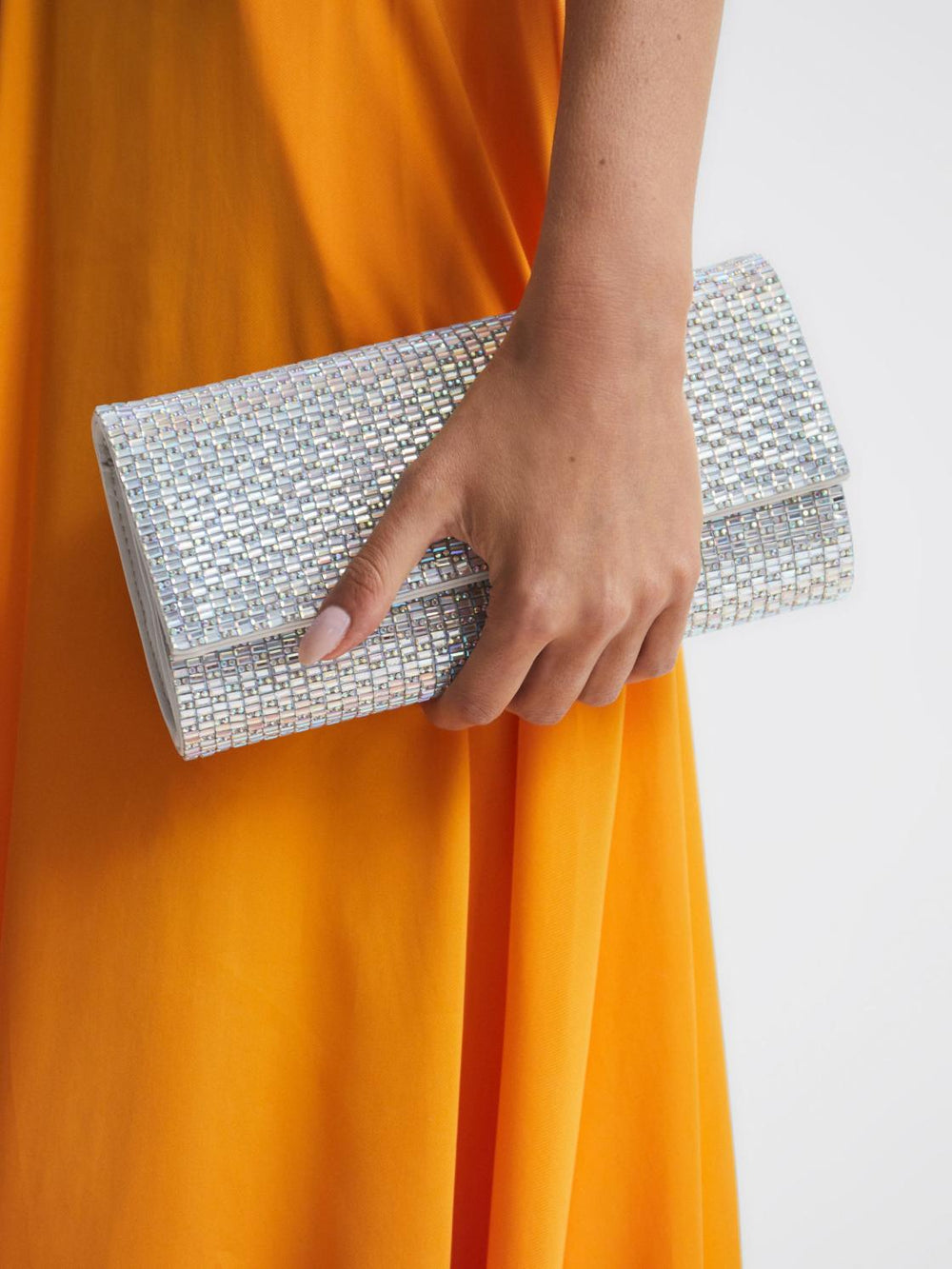 Reiss Bags | Dakota Disco Baguette Bag Silver - Women