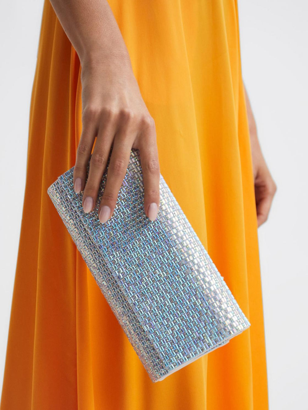 Reiss Bags | Dakota Disco Baguette Bag Silver - Women