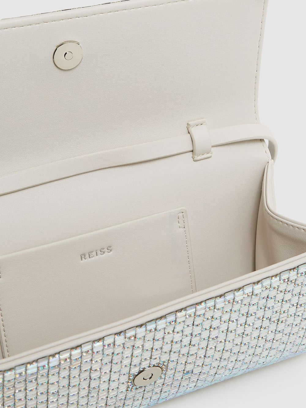 Reiss Bags | Dakota Disco Baguette Bag Silver - Women