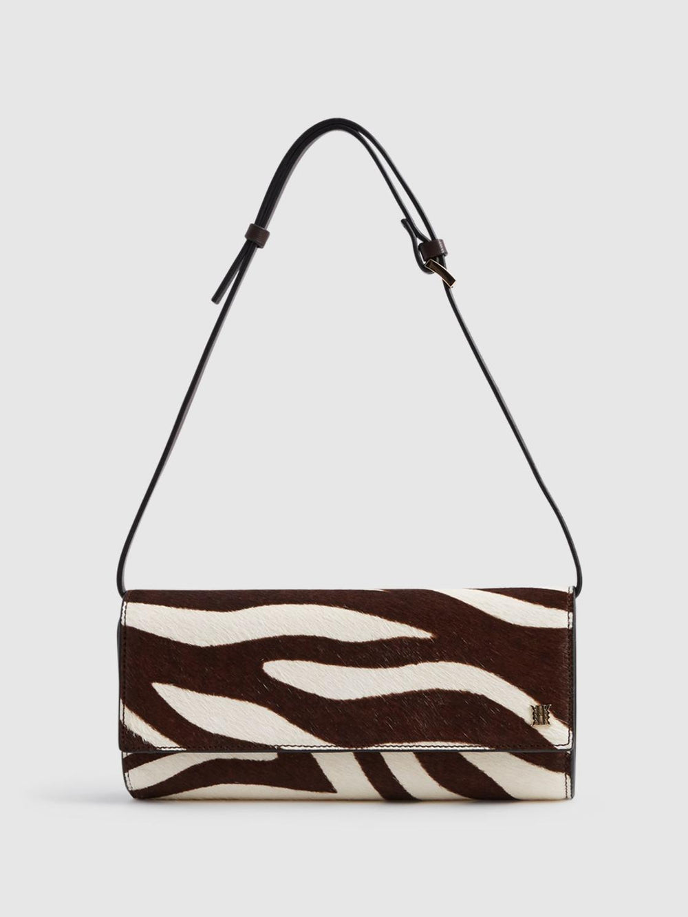Reiss Bags | Dakota Zebra Calf Hair Baguette Bag Mocha - Women