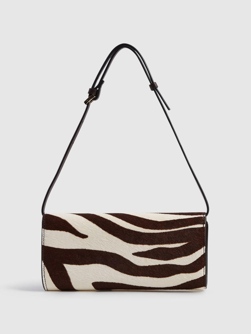 Reiss Bags | Dakota Zebra Calf Hair Baguette Bag Mocha - Women