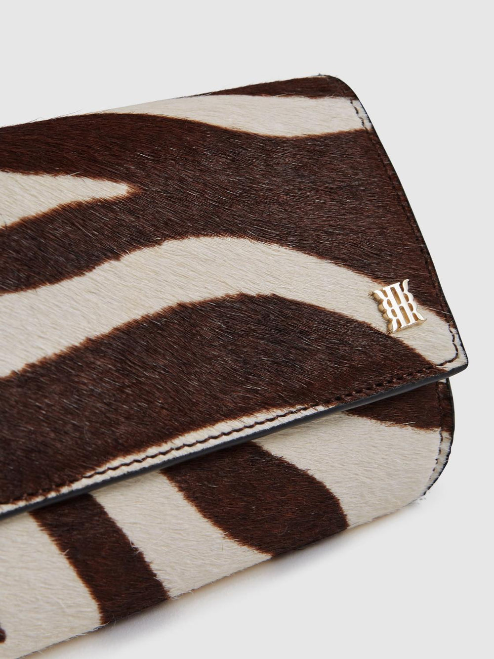 Reiss Bags | Dakota Zebra Calf Hair Baguette Bag Mocha - Women