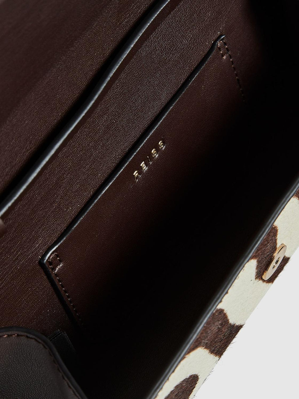 Reiss Bags | Dakota Zebra Calf Hair Baguette Bag Mocha - Women