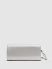 Reiss Bags | Delphine Diamanté Buckle Satin Clutch Off White - Women