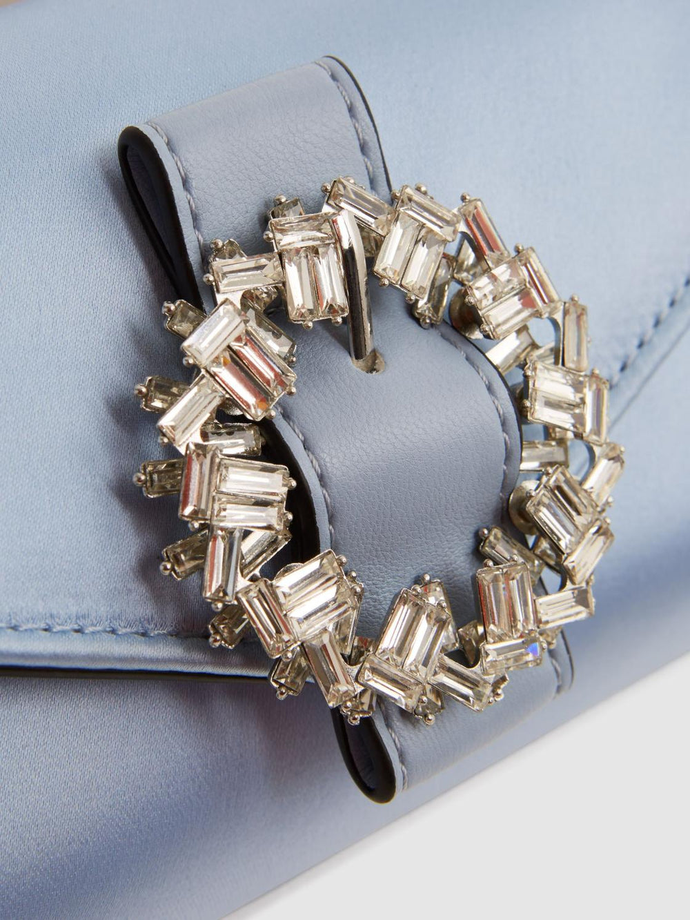 Reiss Bags | Delphine Diamanté Buckle Satin Clutch Off White - Women