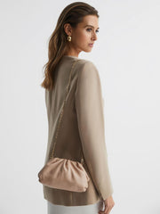 Reiss Bags | Elsa Nappa Leather Clutch Bag Blush - Women