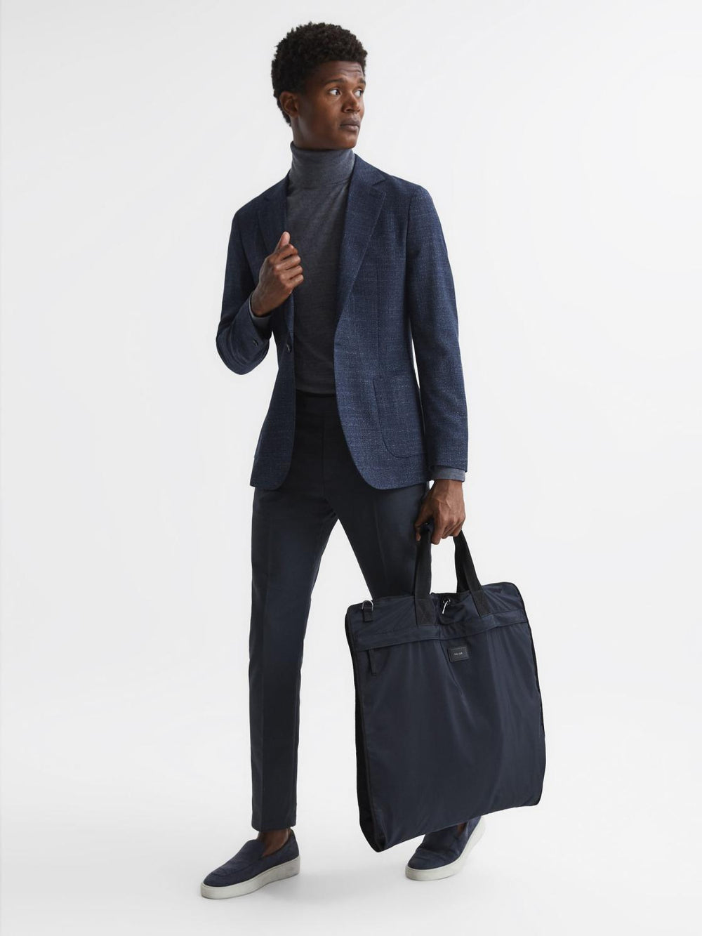 Reiss Bags & Wallets | Callum Nylon Webbing Suit Bag Dark Navy - Men