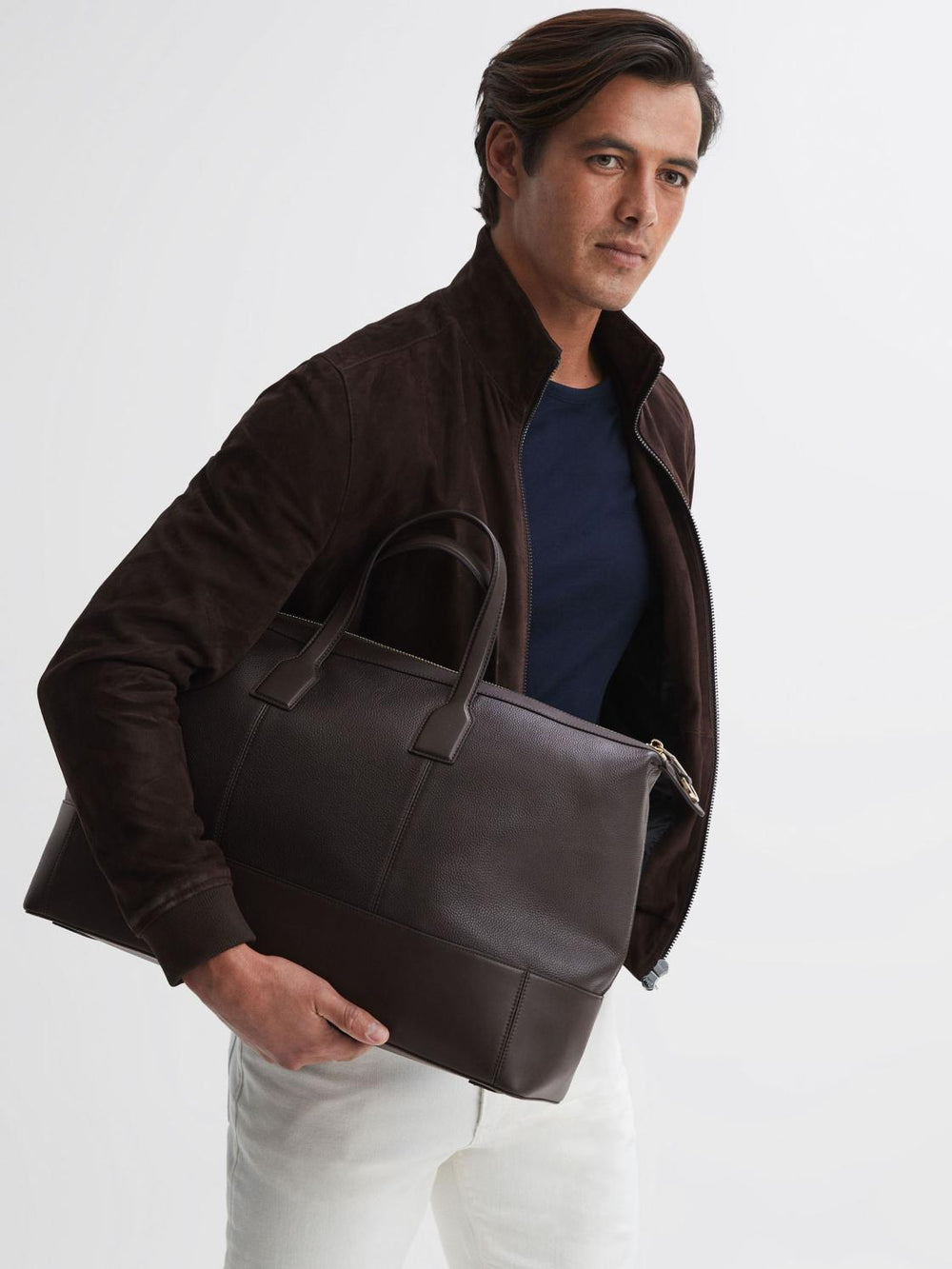 Reiss Bags & Wallets | Carter Leather Holdall Chocolate - Men