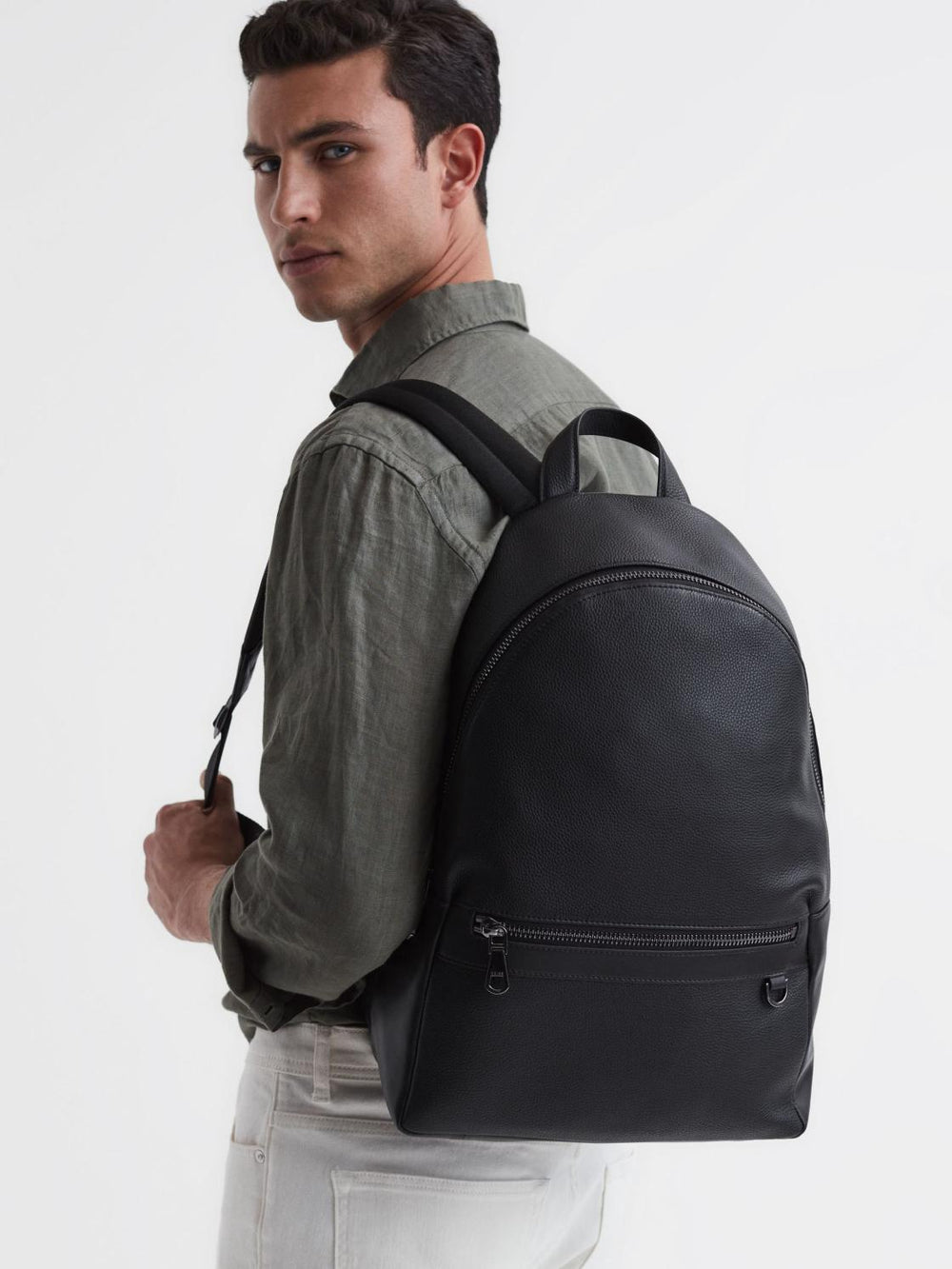Reiss Bags & Wallets | Drew Leather Zipped Backpack Black - Men