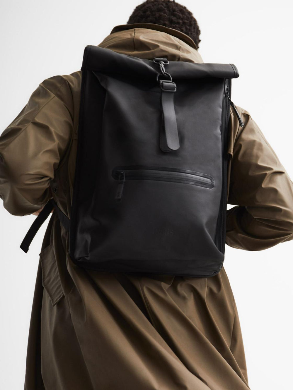 Reiss Bags & Wallets | Rains Rains Roll Top Rucksack Black - Men