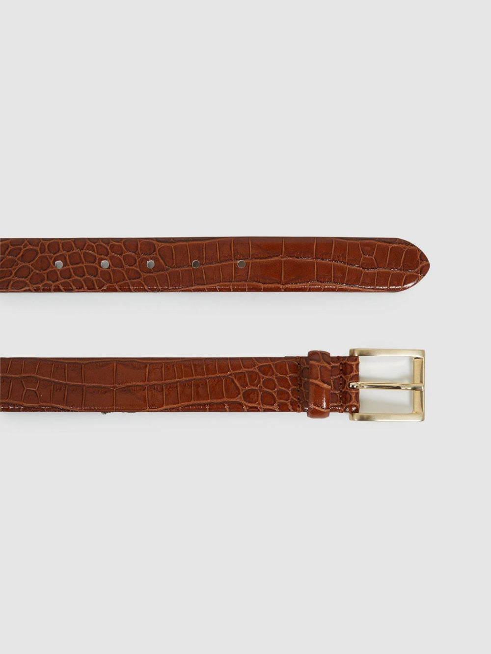 Reiss Belts | Albany Leather Belt Black/gunmetal - Men