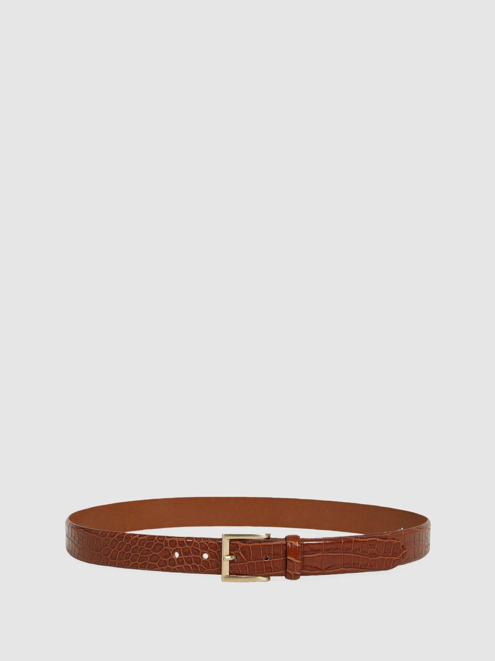 Reiss Belts | Albany Leather Belt Black/gunmetal - Men