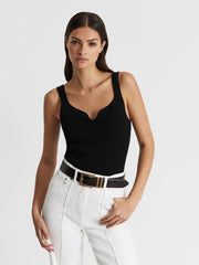 Reiss Belts | Brompton Leather Belt Black - Women