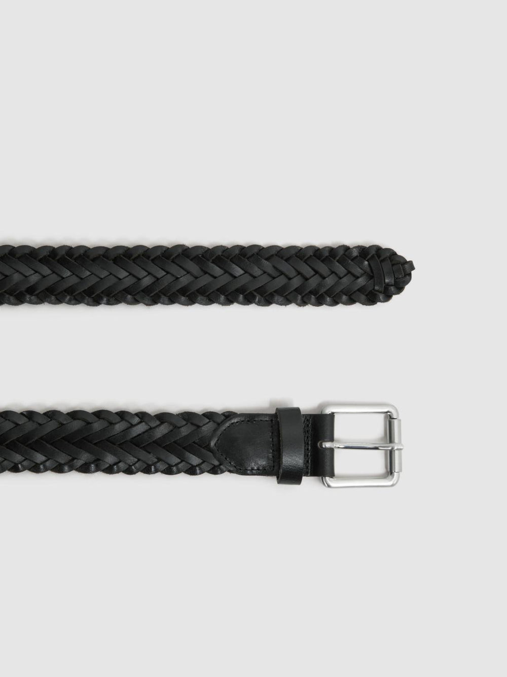 Reiss Belts | Carlton Woven Leather Belt Black - Men
