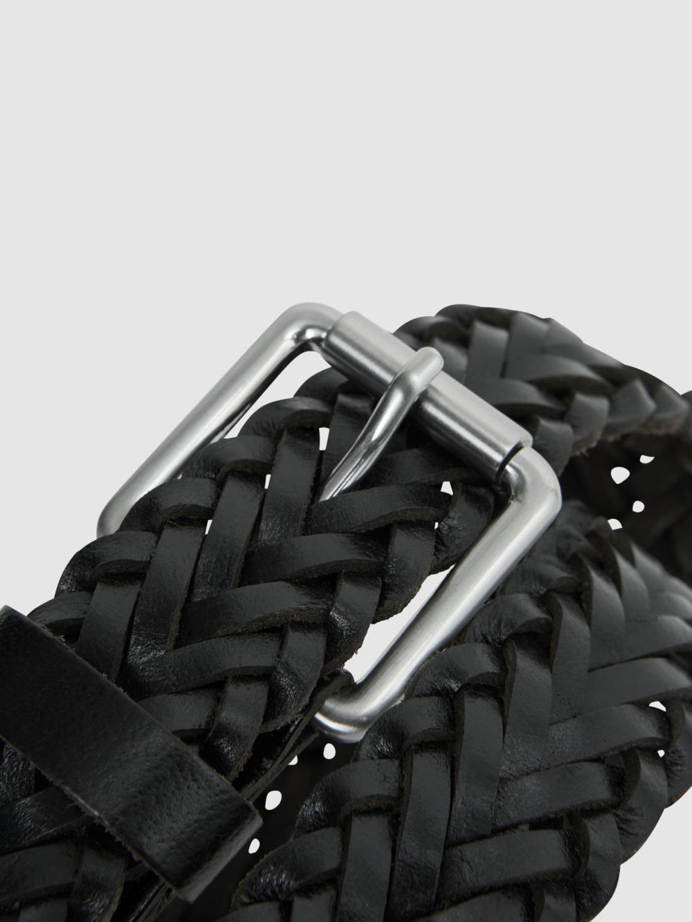 Reiss Belts | Carlton Woven Leather Belt Black - Men