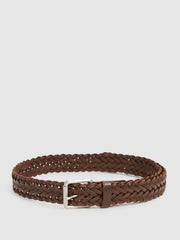 Reiss Belts | Carlton Woven Leather Belt Black - Men
