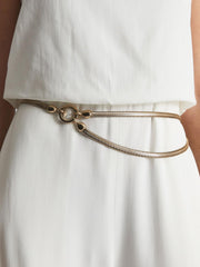 Reiss Belts | Cleo Snake Chain Belt Gold - Women