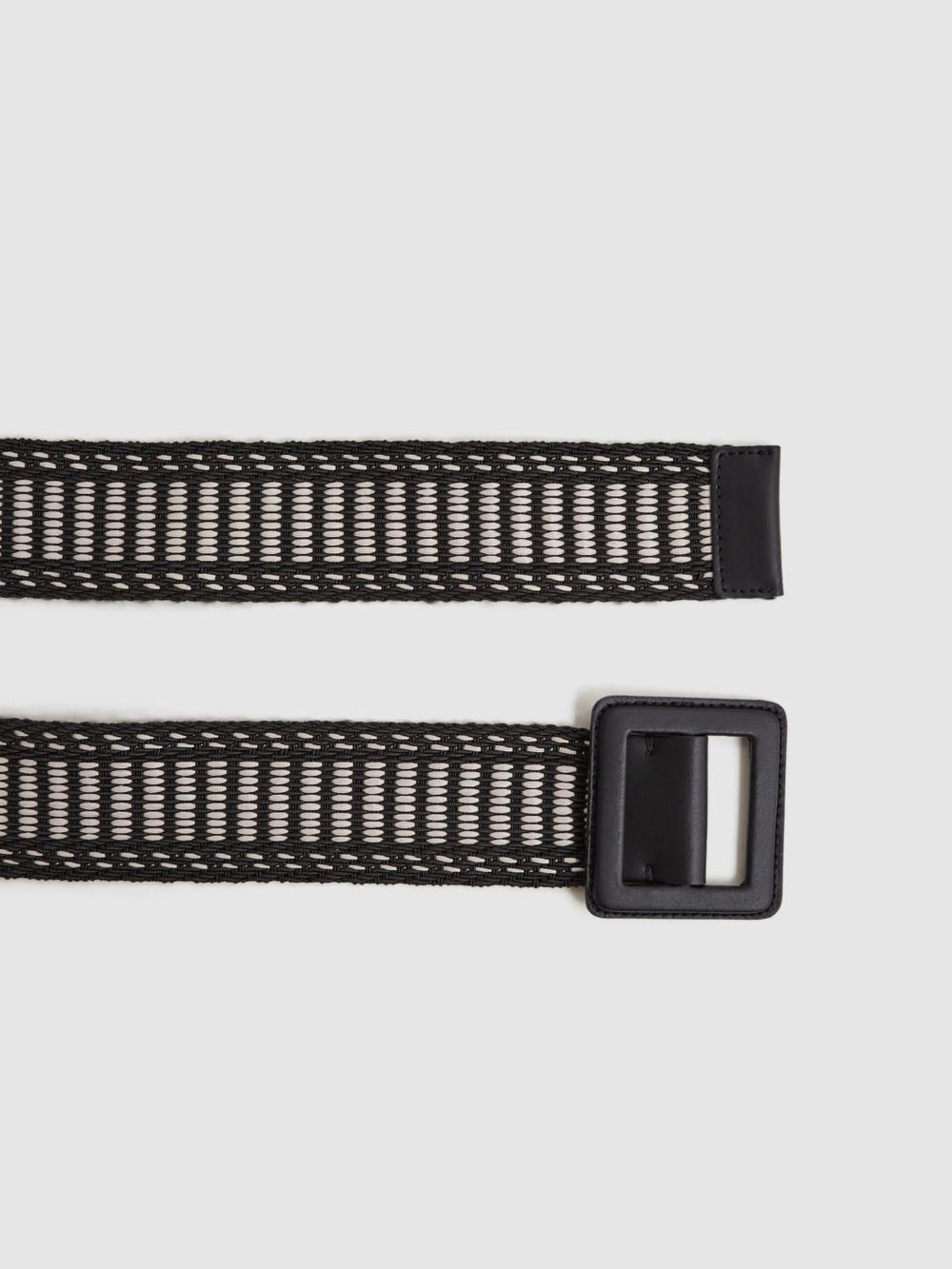 Reiss Belts | Daisy Raffia Buckled Belt Black/neutral - Women