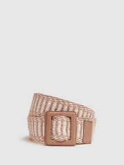 Reiss Belts | Daisy Raffia Buckled Belt Black/neutral - Women