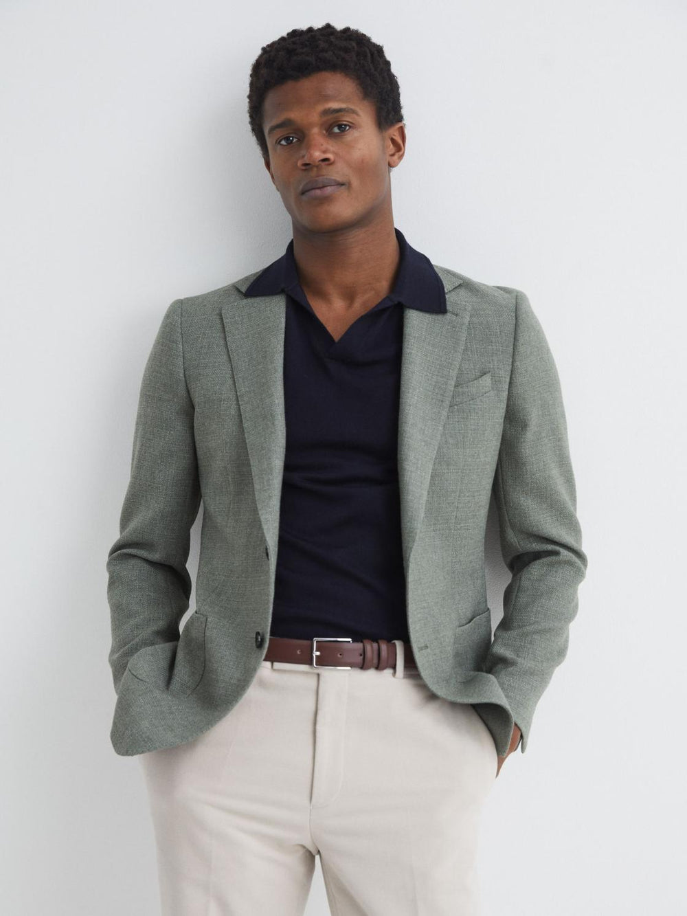 Reiss Belts | Dante Smooth Leather Belt Black - Men