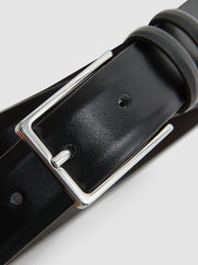 Reiss Belts | Dante Smooth Leather Belt Black - Men