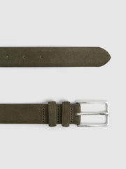 Reiss Belts | Dante Suede Belt Chocolate - Men