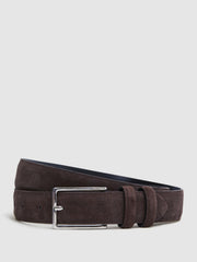 Reiss Belts | Dante Suede Belt Chocolate - Men