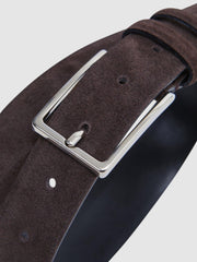 Reiss Belts | Dante Suede Belt Chocolate - Men