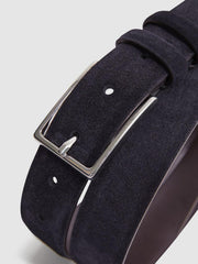 Reiss Belts | Dante Suede Belt Chocolate - Men
