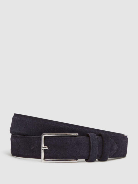 Reiss Belts | Dante Suede Belt Chocolate - Men