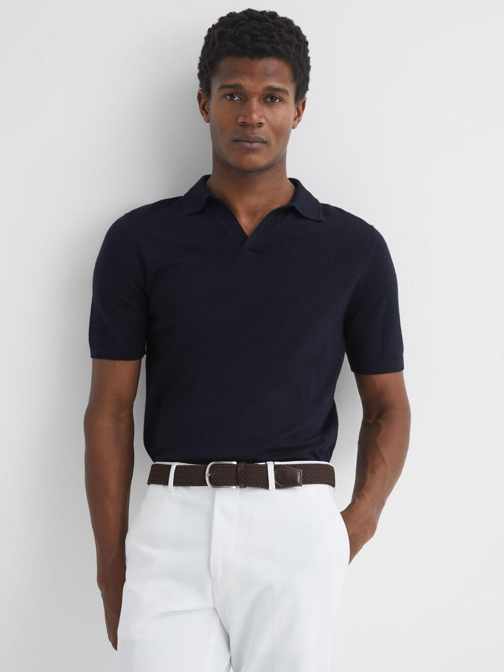 Reiss Belts | Elmont Woven Belt Dark Brown - Men