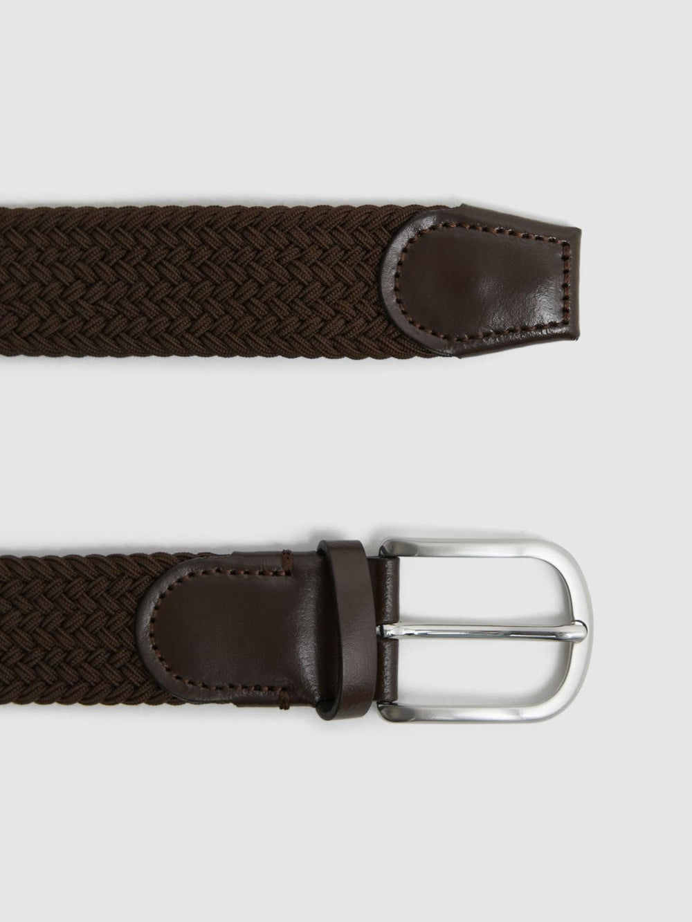 Reiss Belts | Elmont Woven Belt Dark Brown - Men