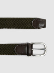 Reiss Belts | Elmont Woven Belt Khaki - Men