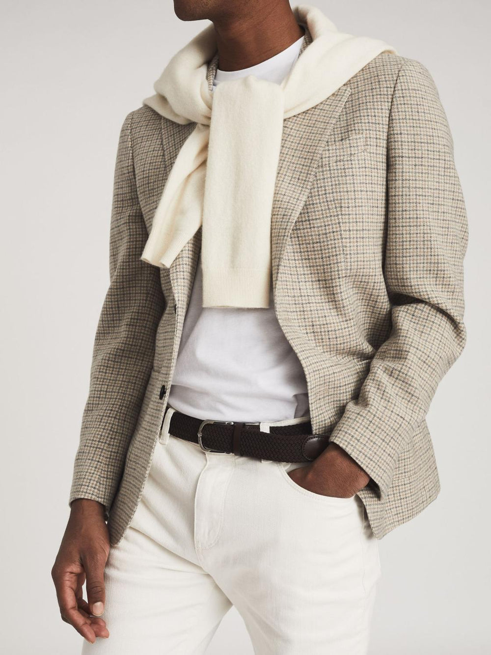 Reiss Belts | Elmont Woven Belt Mid Brown - Men