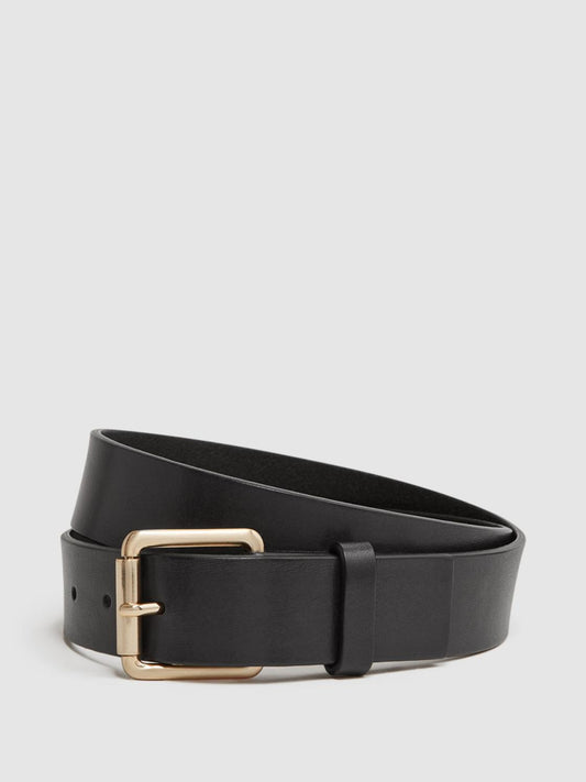 Reiss Belts | Grayson Leather Rivet Belt Black - Men