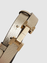 Reiss Belts | Hayley Leather Square Hinge Belt Black - Women