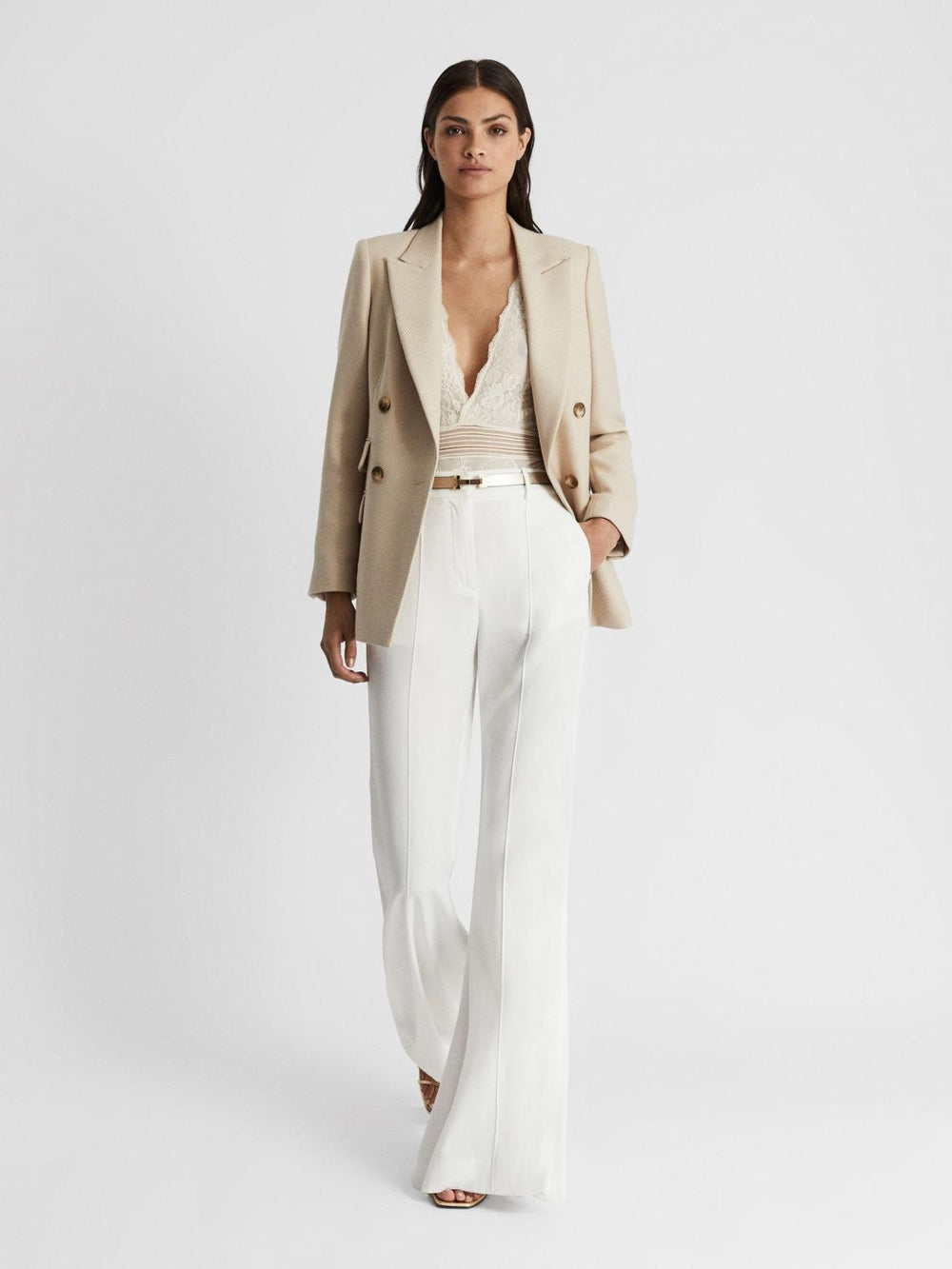 Reiss Belts | Hayley Leather Square Hinge Belt Black - Women