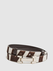 Reiss Belts | Hayley Leather Square Hinge Belt Chocolate/ecru - Women
