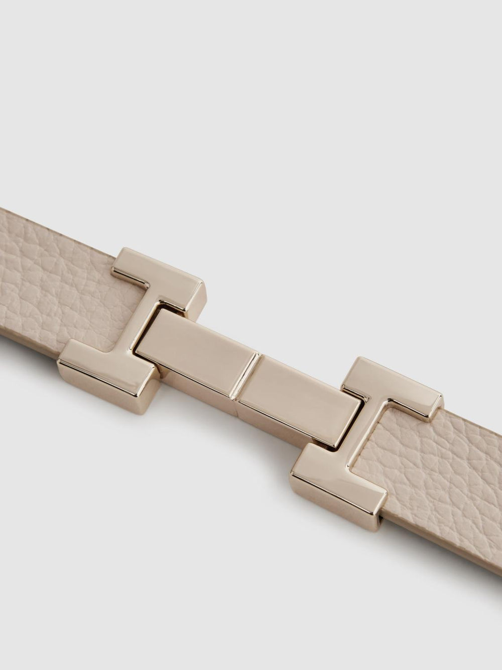 Reiss Belts | Hayley Leather Square Hinge Belt Stone - Women