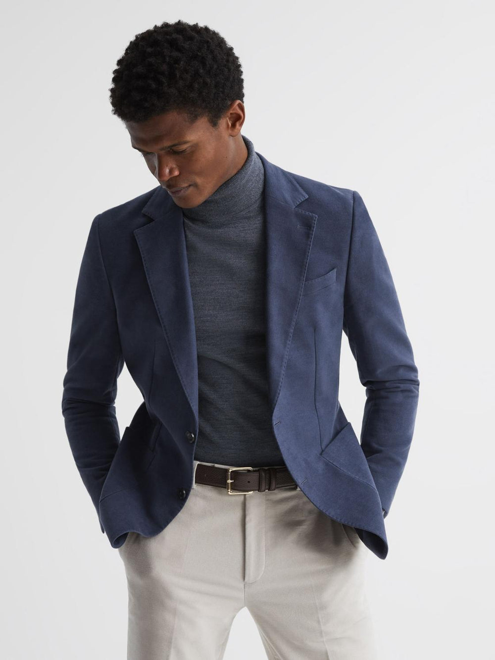 Reiss Belts | Lucas Grained Leather Belt Black - Men