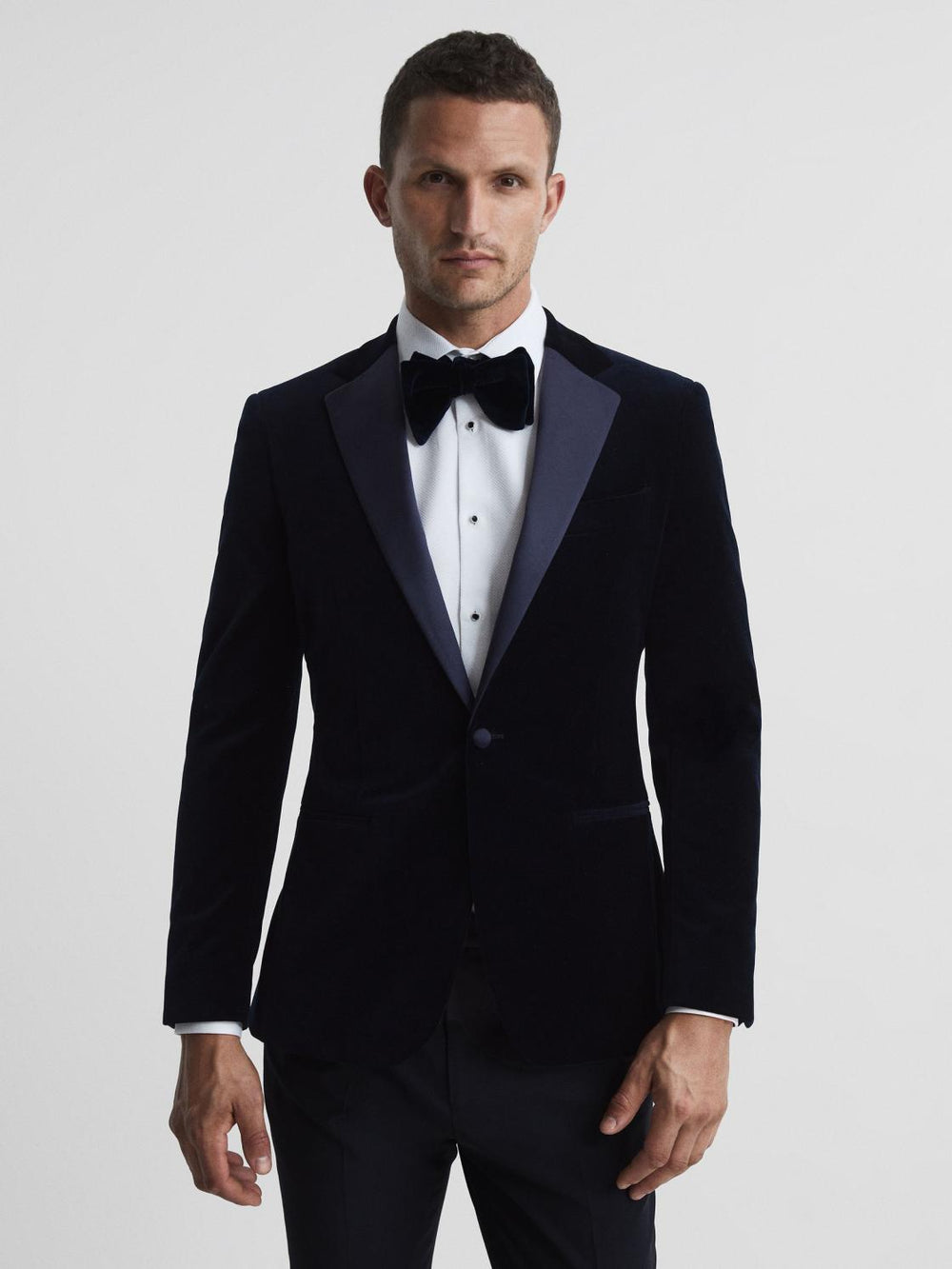 Reiss Blazers | Ace Single Breasted Velvet Blazer Black - Men