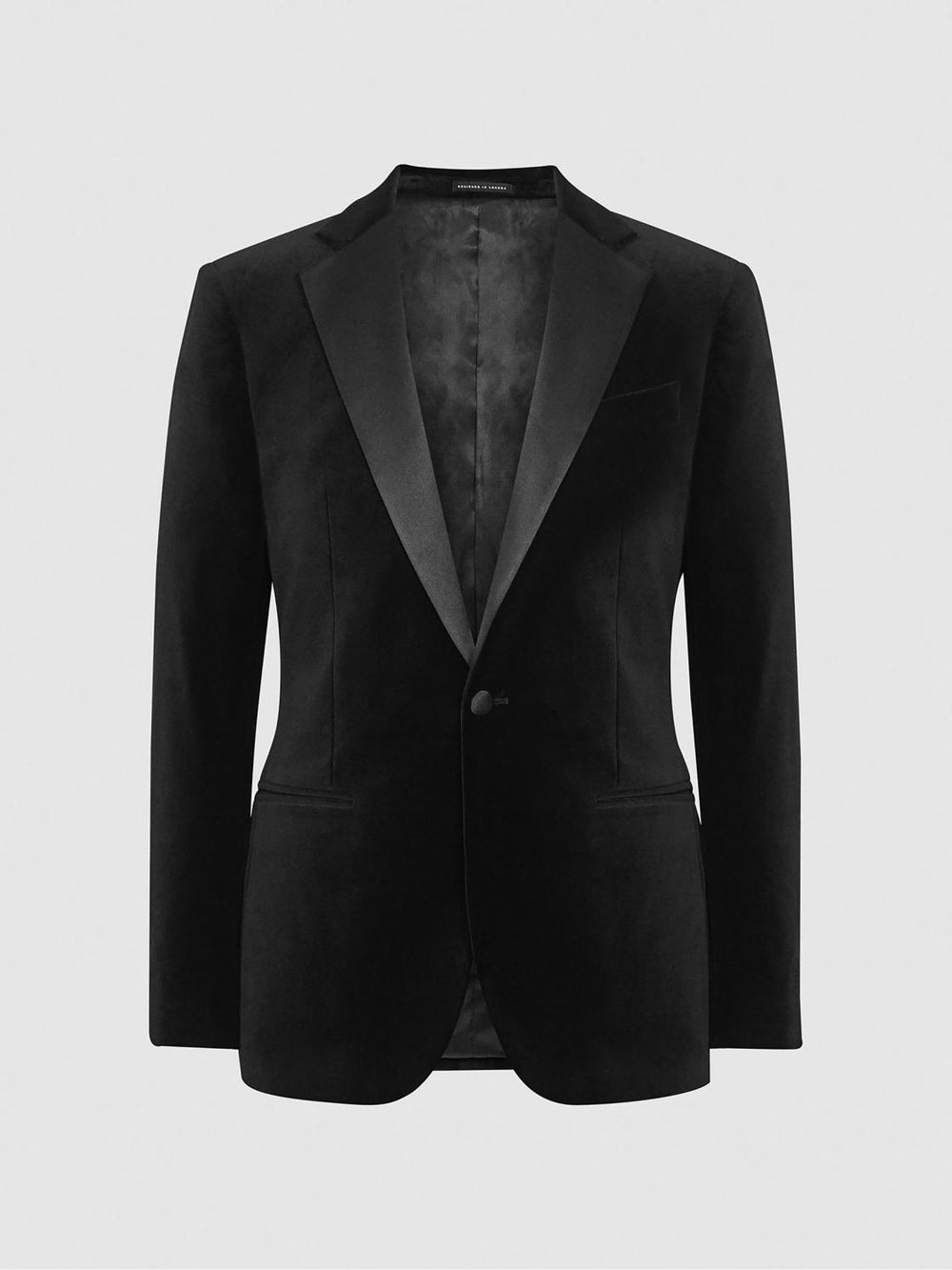 Reiss Blazers | Ace Single Breasted Velvet Blazer Black - Men