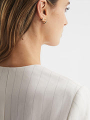 Reiss Blazers | Arleth Collarless Pinstripe Blazer White - Women
