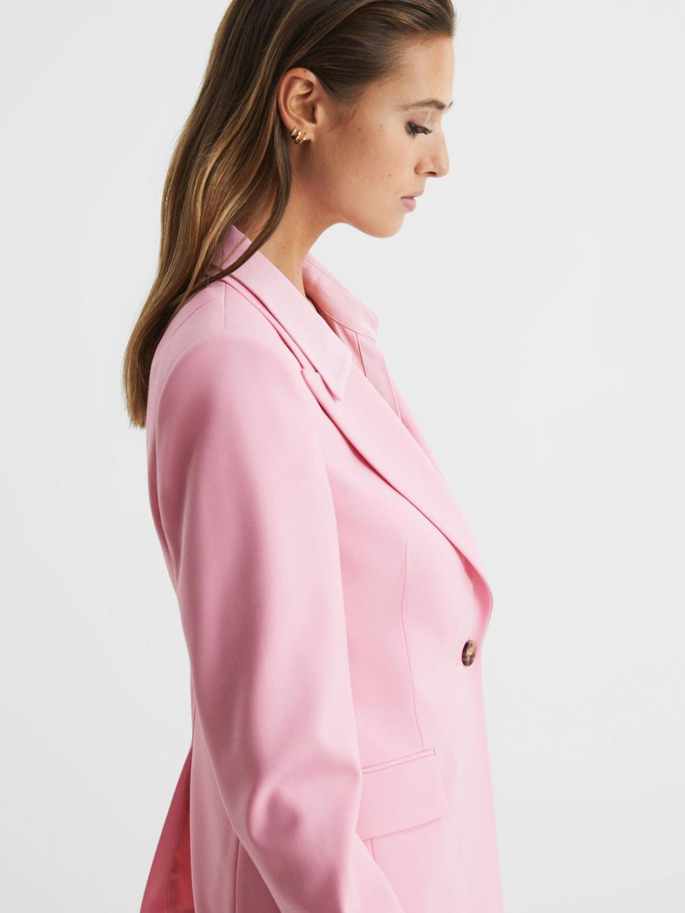 Reiss Blazers | Blair Single Breasted Wool Blend Blazer Pink - Women