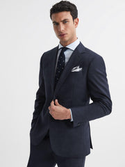 Reiss Blazers | Dunn Textured Slim Fit Blazer Navy - Men