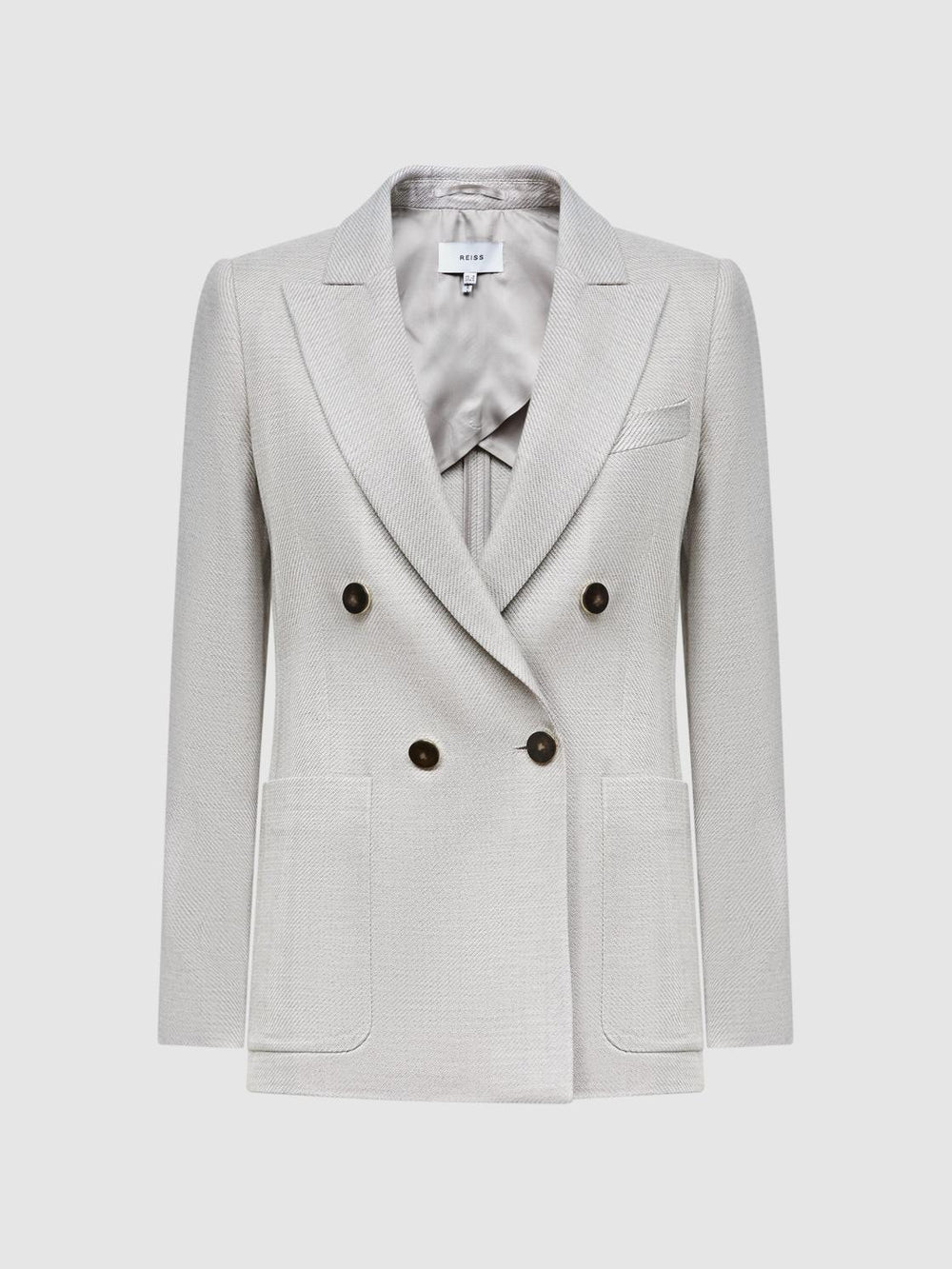 Reiss Blazers | Gaia Tailored Double Breasted Blazer Neutral - Women
