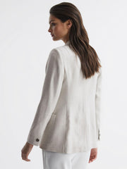 Reiss Blazers | Gaia Tailored Double Breasted Blazer Neutral - Women