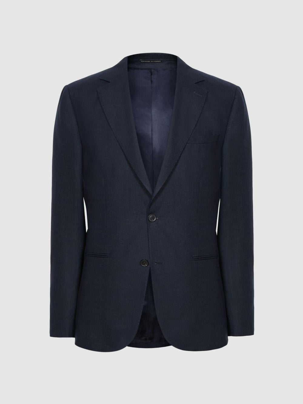Reiss Blazers | Kin Slim Fit Single Breasted Linen Blazer Airforce Blue - Men
