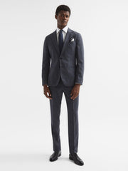 Reiss Blazers | Leadenhall Single Breasted Dogtooth Blazer Navy - Men