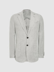 Reiss Blazers | Matinee Single Breasted Prince Of Wales Check Blazer Grey - Men